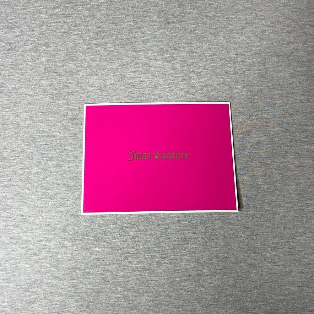 Juicy Couture Vintage Pink 9” x 6.5” Paper Receipt Slip Cover Pocket Case